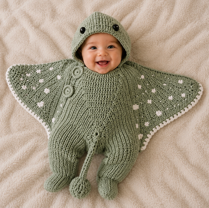 Crochet Stingray Handmade Wearable Blanket