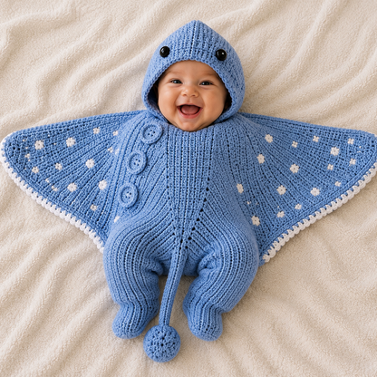 Crochet Stingray Handmade Wearable Blanket